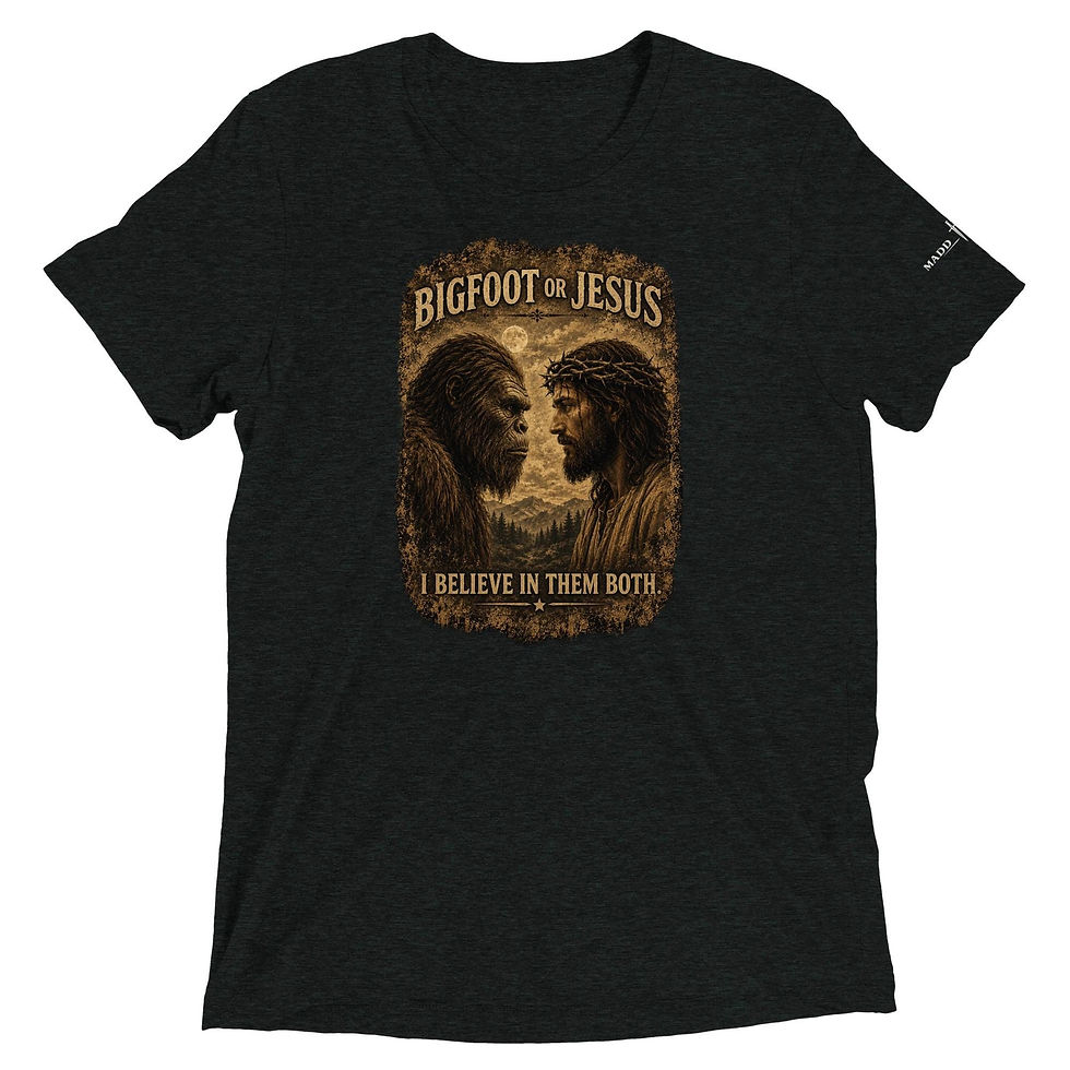 Thumbnail: Bigfoot or Jesus I Believe in Them Both Shirt, Funny Christian Bigfoot Tee