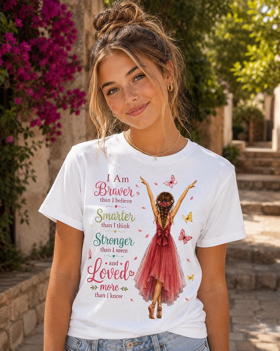 Thumbnail: Inspirational Girls Shirt, I Am Braver Than I Believe Youth Tee