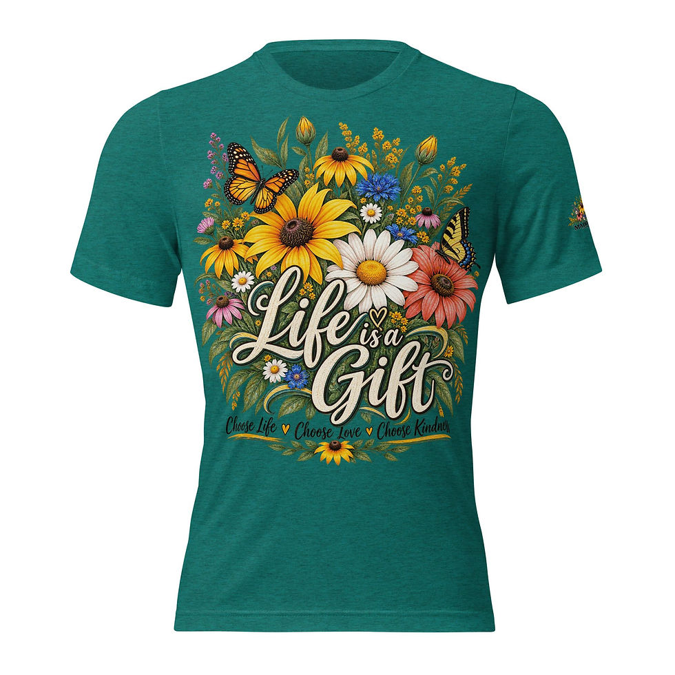 Thumbnail: Wildflower Shirt for Women, Floral Graphic Tee, Butterfly Shirt, Boho Flower Tee
