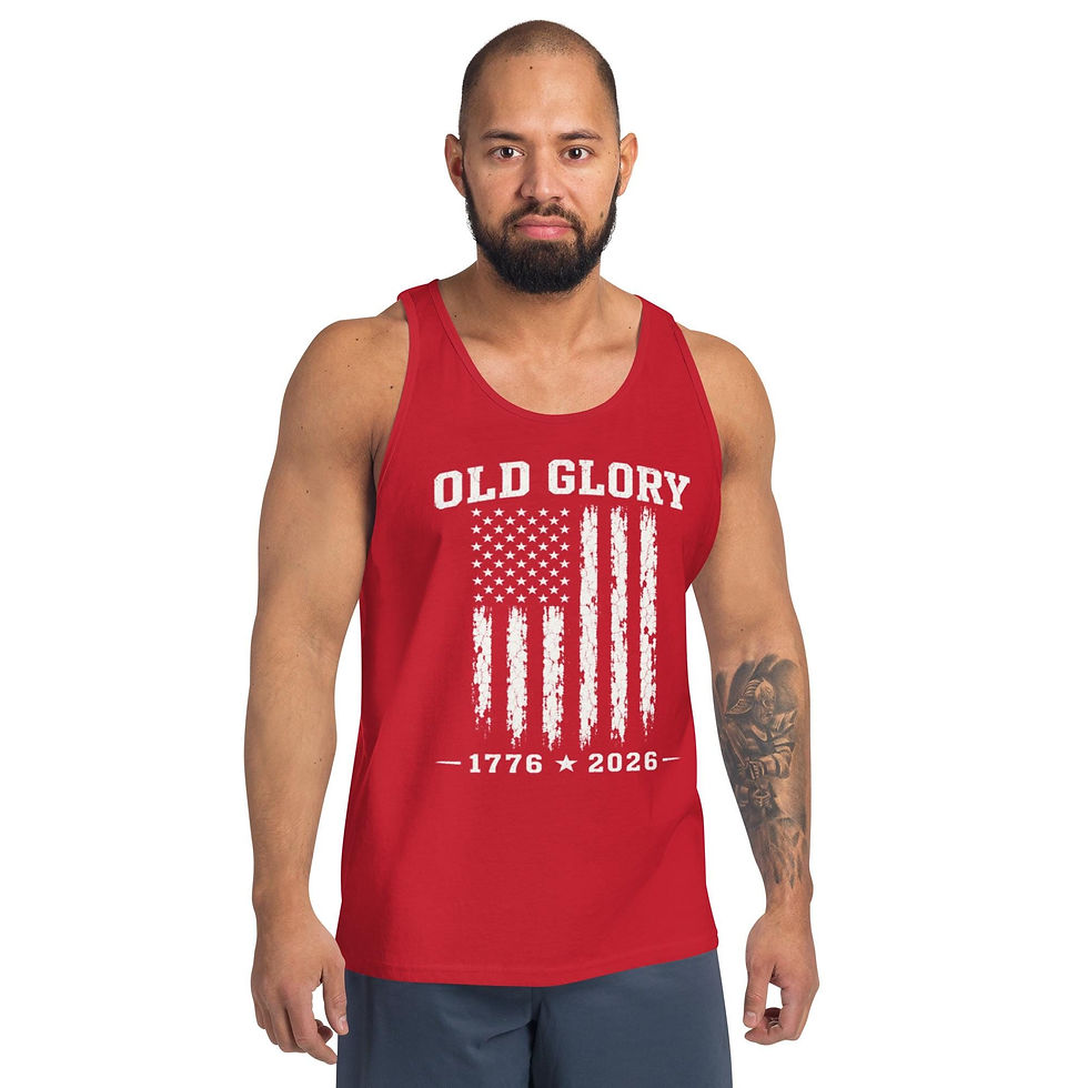 Thumbnail: Old Glory 1776-2026 Tank Top, America 250 Shirt, Distressed American Flag Tank