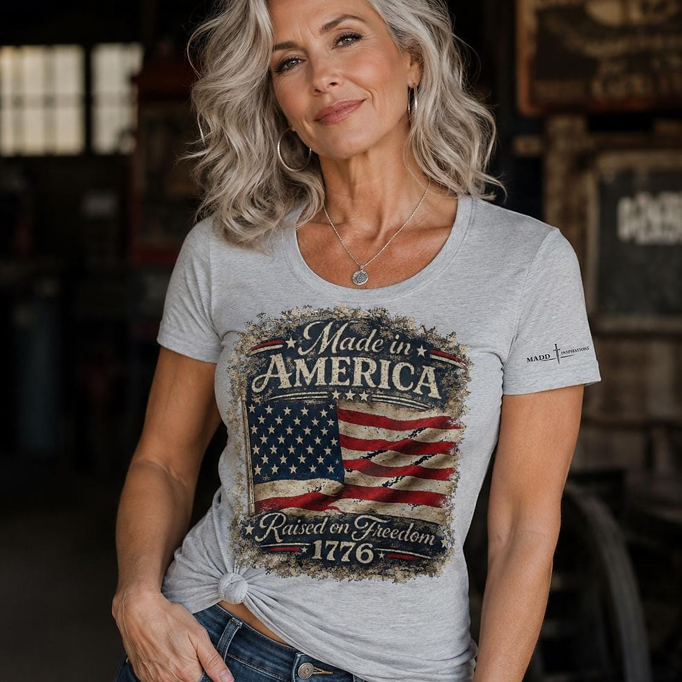 Thumbnail: Made in America Raised on Freedom 1776 Shirt, Patriotic American Flag T-Shirt