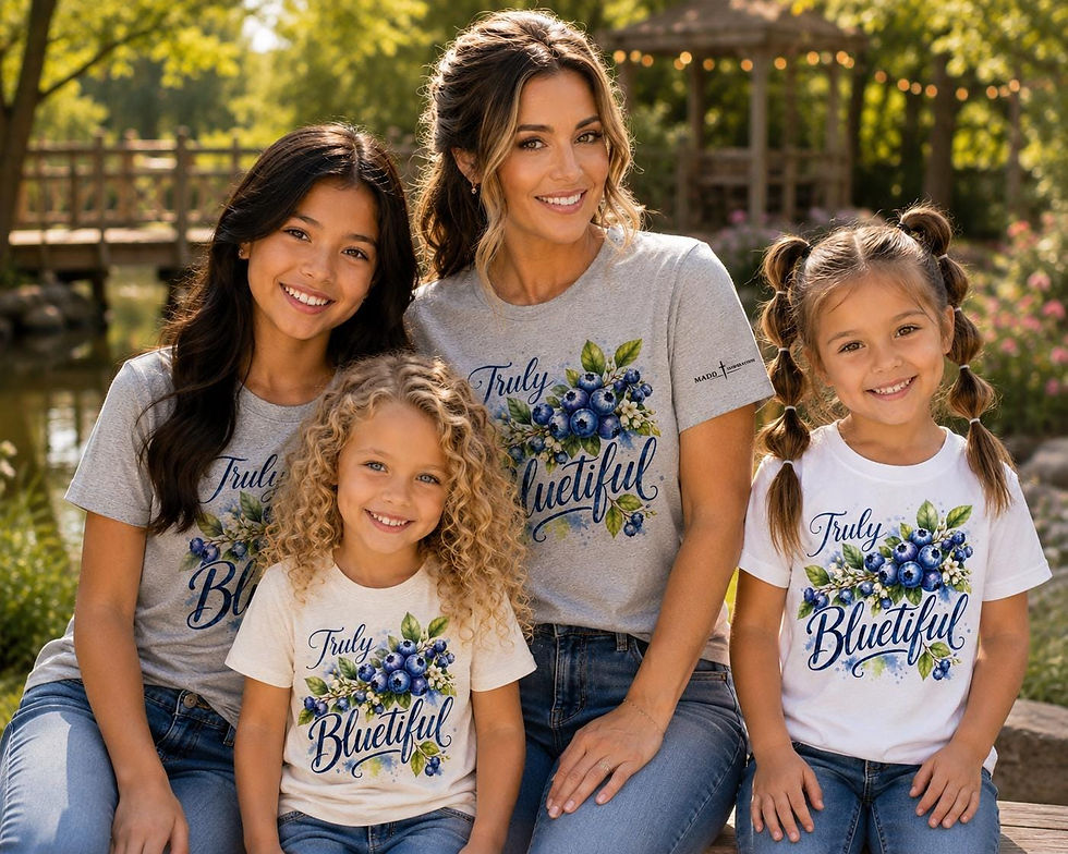 Thumbnail: Toddler Truly Bluetiful Shirt, Blueberry Toddler Tee, Cute Girls Floral Shirt