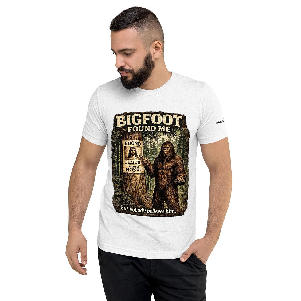 Thumbnail: Bigfoot Found Me But Nobody Believes Him Shirt, Funny Christian Bigfoot Tee