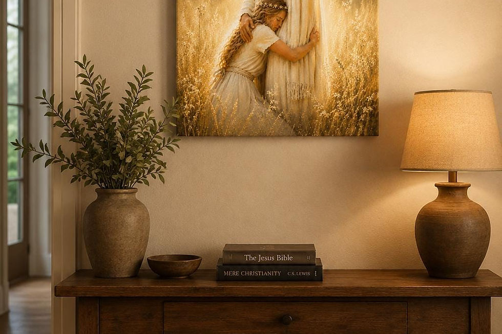 Thumbnail: At His Feet Jesus Wall Art, Christian Canvas Print, Faith Artwork
