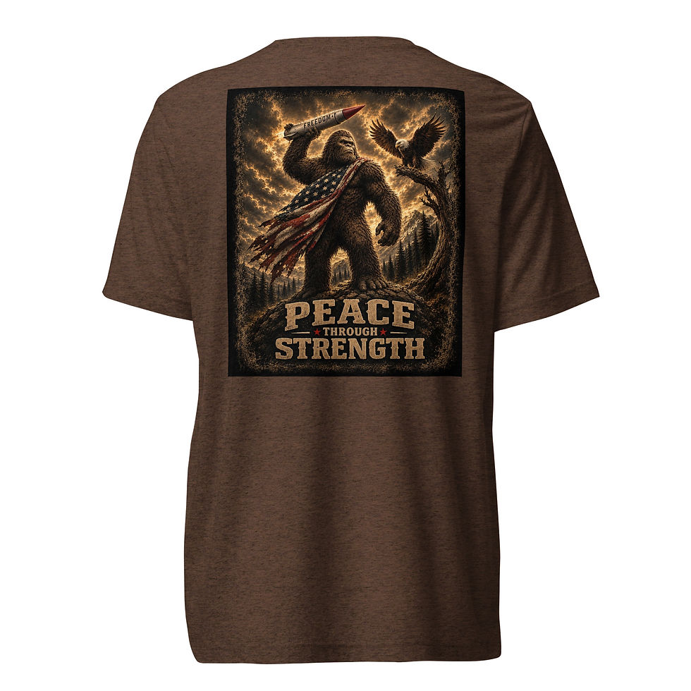 Thumbnail: Peace Through Strength Bigfoot Shirt 