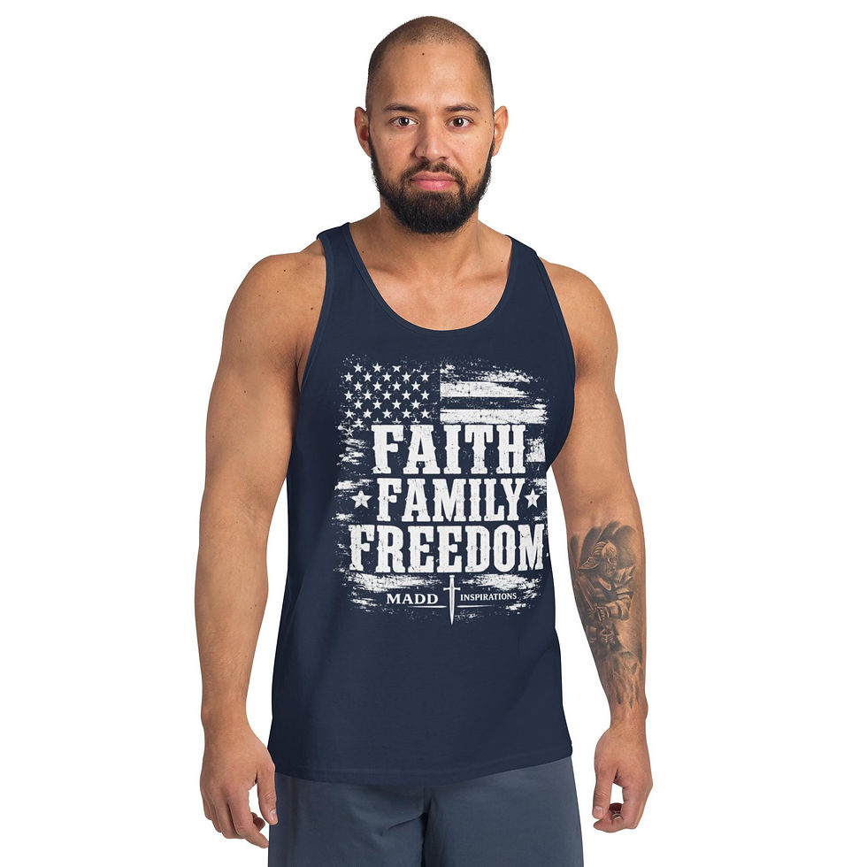 Thumbnail: Faith Family Freedom Tank Top, Patriotic Christian Tank, American Flag Shirt
