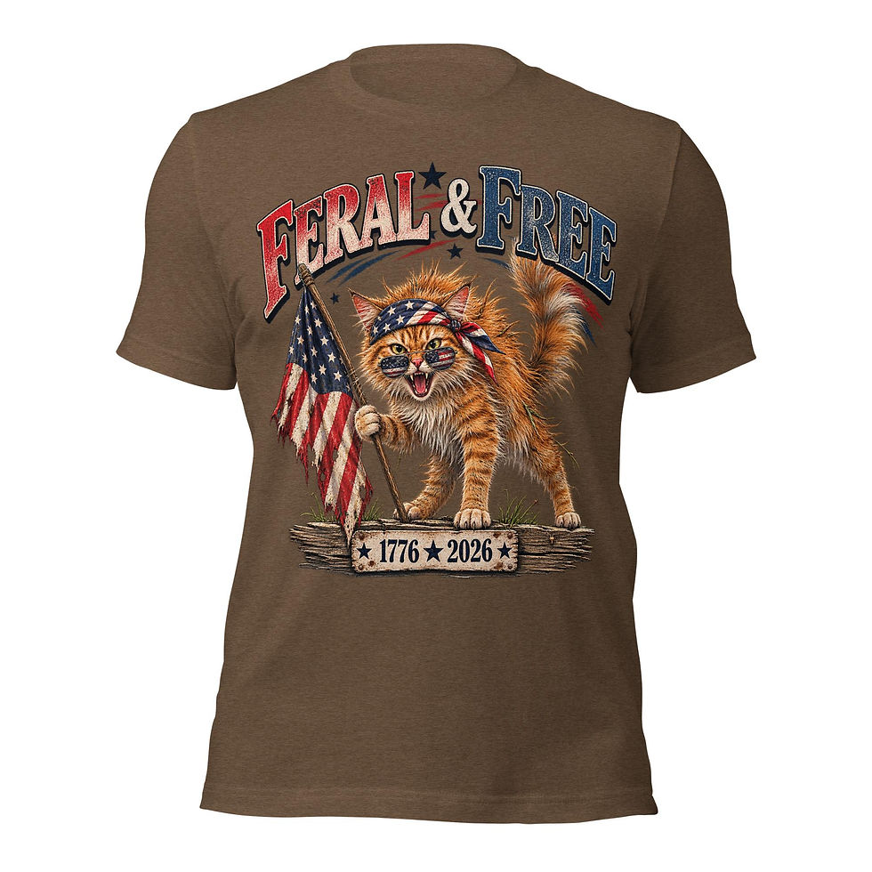 Thumbnail: Feral and Free Cat Shirt, America 250 Shirt, 1776 2026 Patriotic Cat Shirt