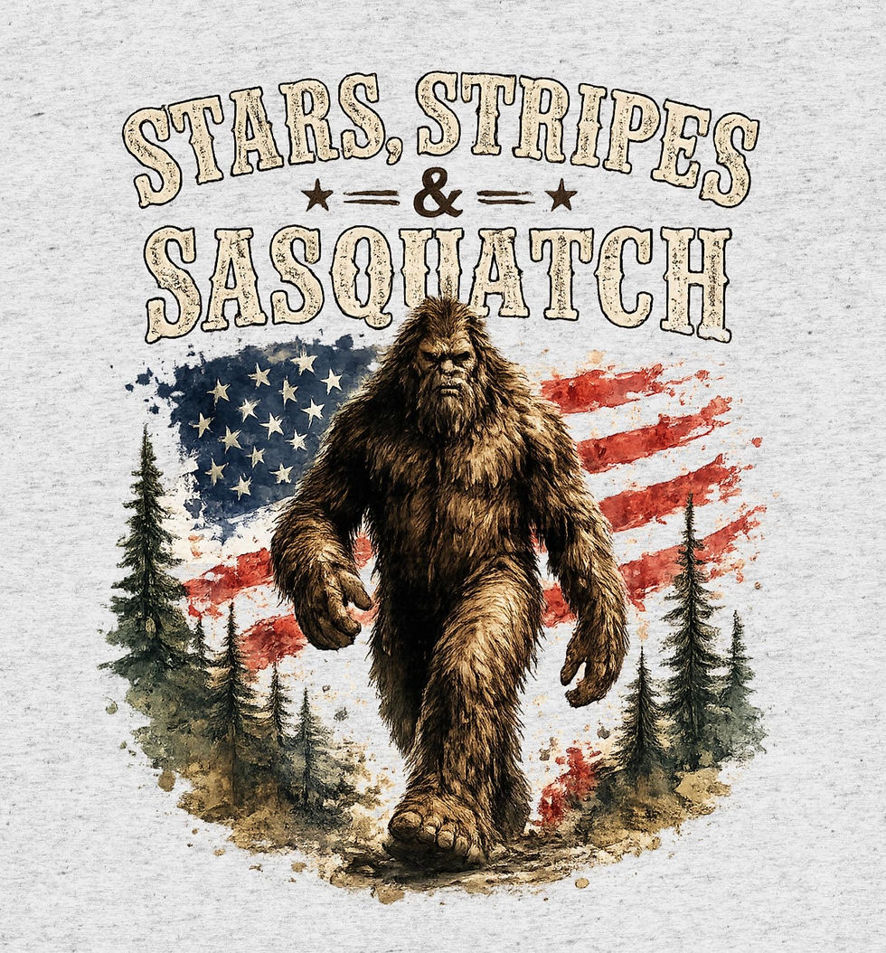 Thumbnail: Stars Stripes & Sasquatch Shirt, Patriotic Bigfoot Shirt