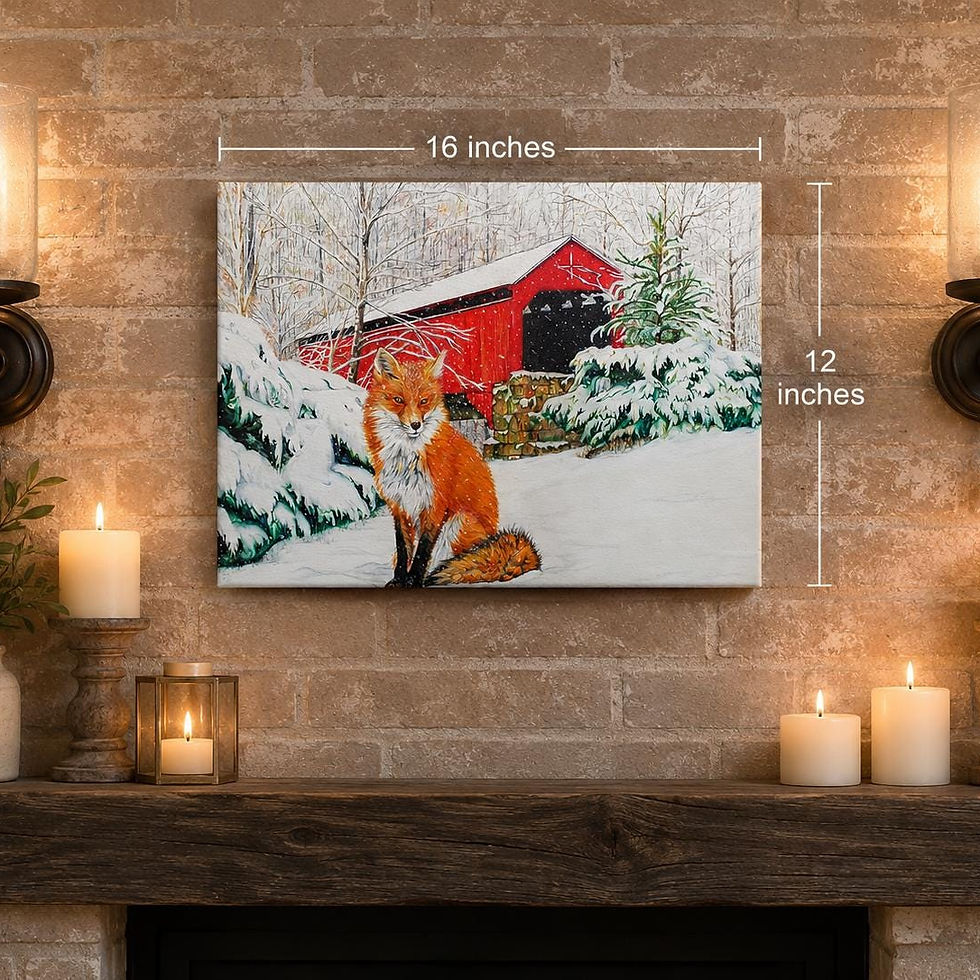 Thumbnail: Fox in Snow Canvas Print 16x12, Red Fox Wall Art, Winter Wildlife Canvas