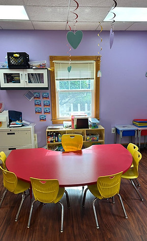 A bright and colourful classroom setup at Fairview Early Learning Center