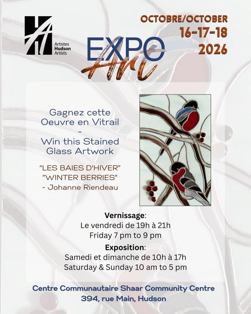 Invitation : Exposition d'automne de l'Association des Artistes de Hudson !