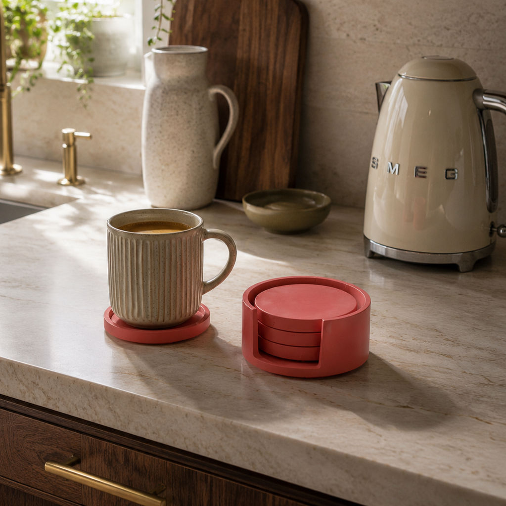 Mix and match 4 Coaster sets with optional holder