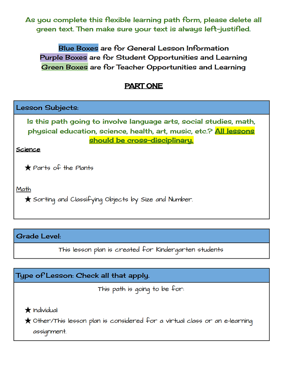 SCIENCE LESSON PLAN 1
