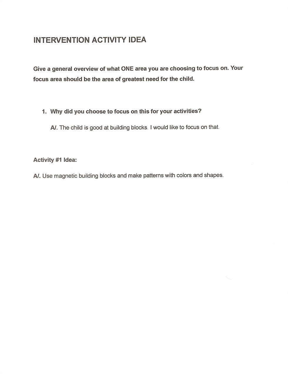 Child Case Study Observations 5