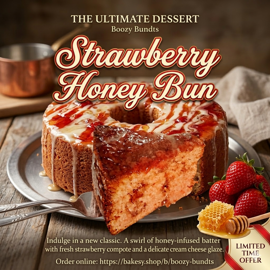 Strawberry Honey Bun Pound Cake