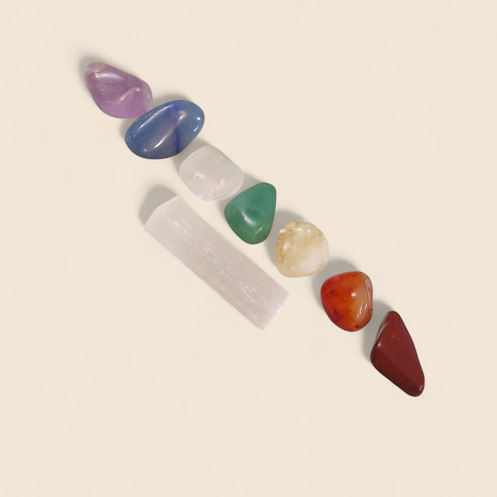 Kit Cristais dos 7 Chakras + Selenita