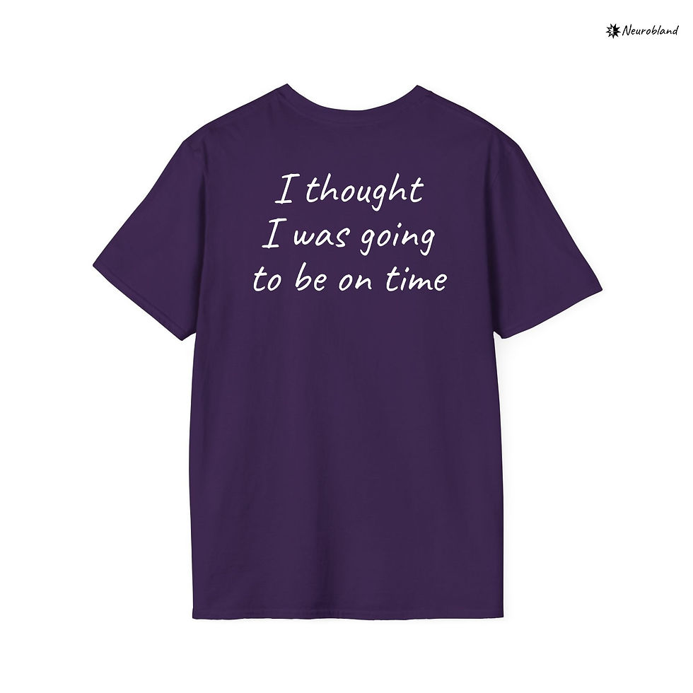 Thumbnail: Purple t-shirt with funny autism t shirts text saying I thought I was going to be on time
