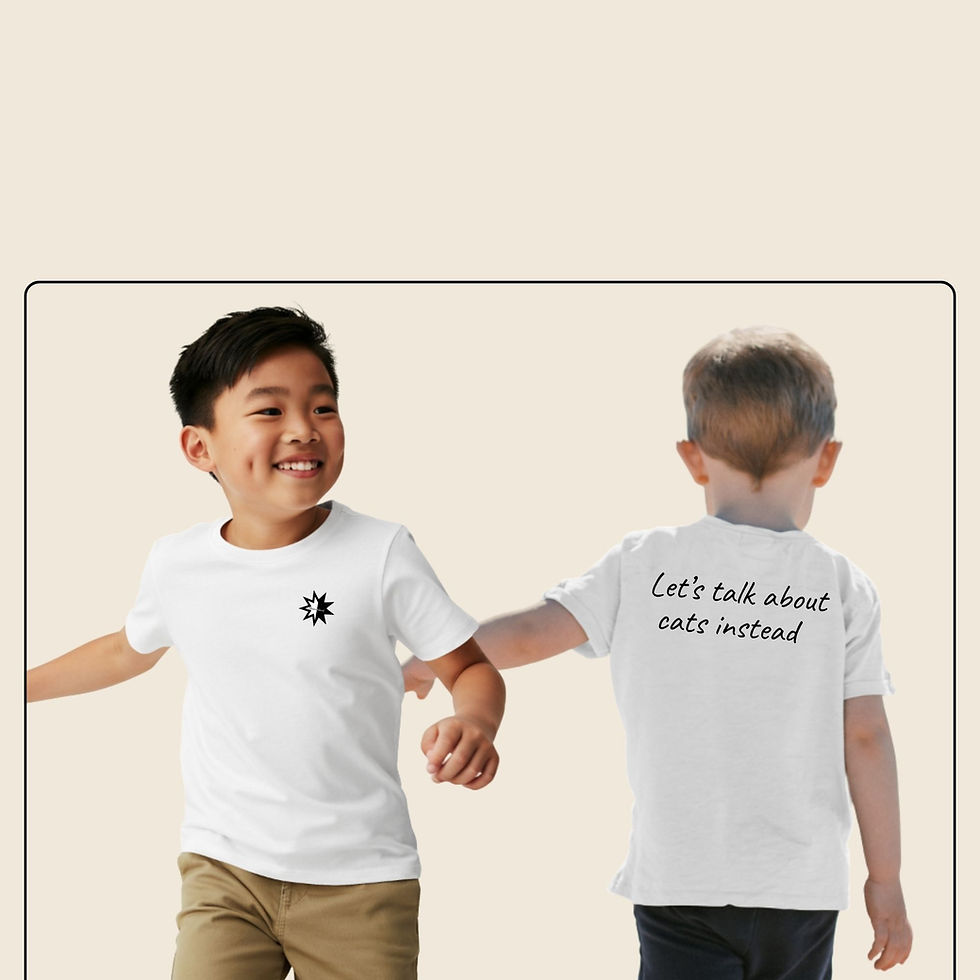 Kids Let's Talk About Cats T-Shirt front and back views