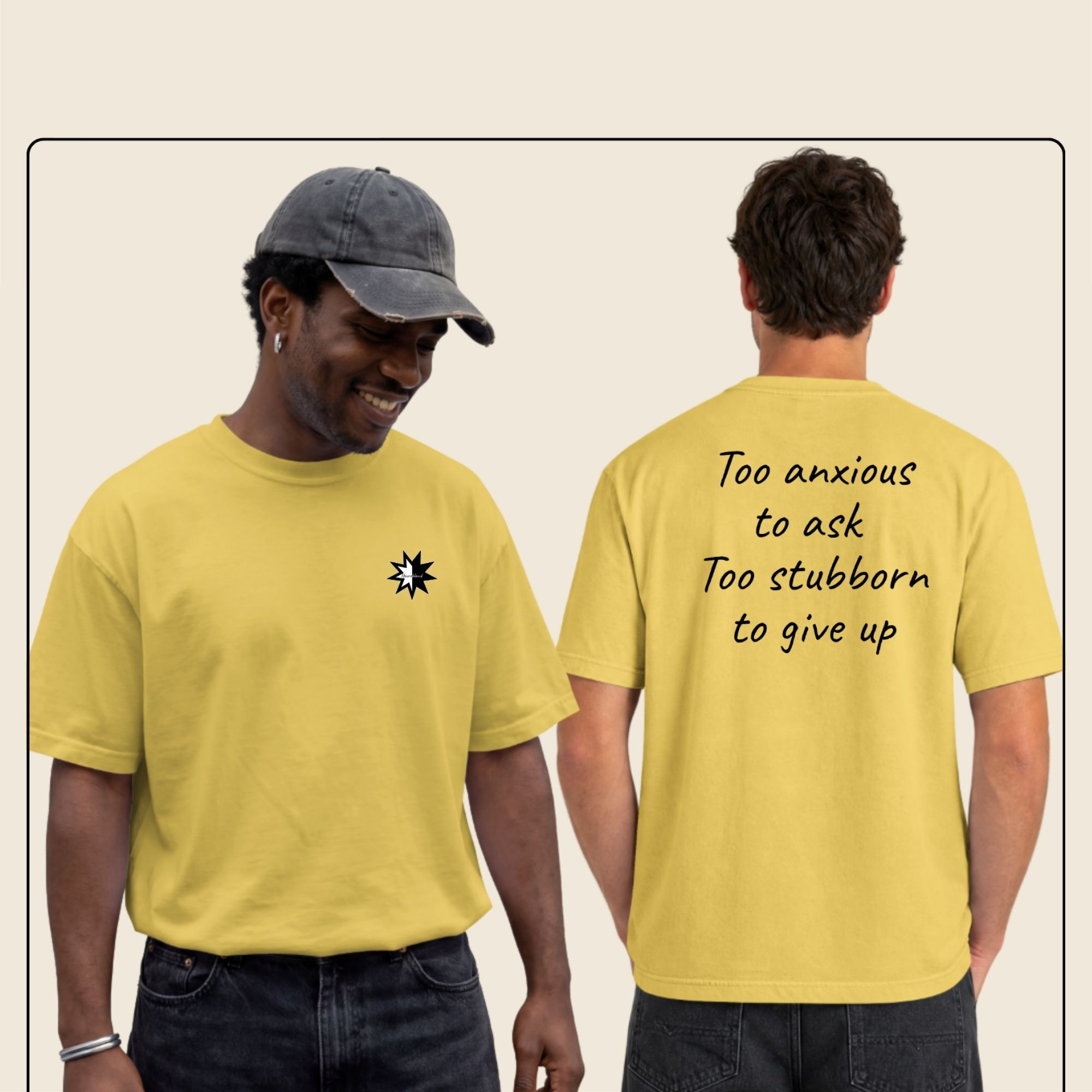 Funny autism t shirt front and back on models