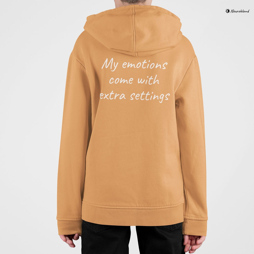 Thumbnail: Back of Kids hoodie: My emotions come with extra settings