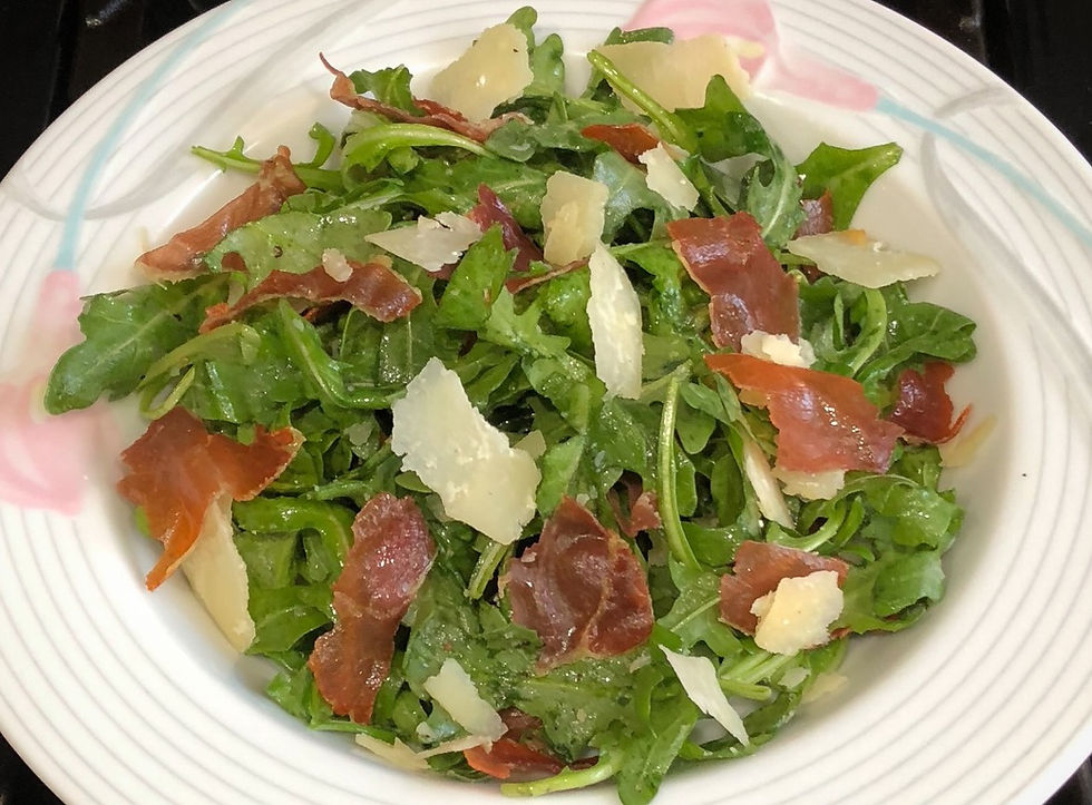 Arugula Salad with Crispy Prosciutto and Shaved Parmesan