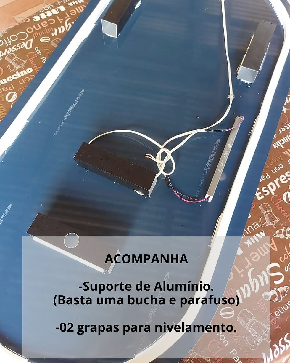 Miniatura: Espelho Oval com Led Touch Premium 4mm 55x95cm – Design Moderno