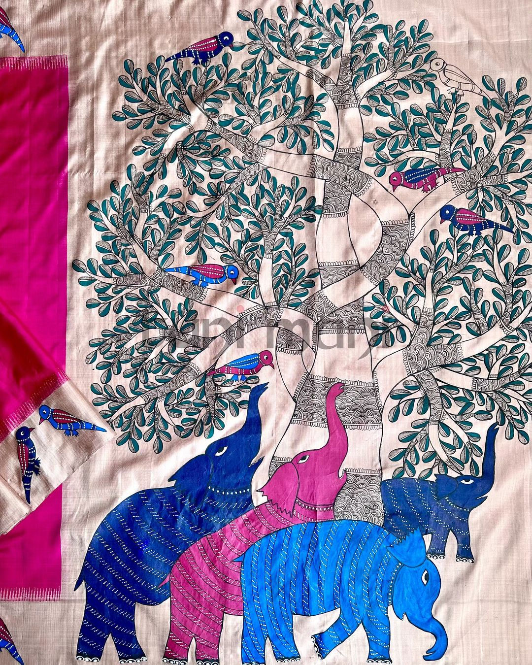 Elephant Printed Saree