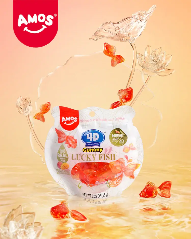 Amos 4D Gummy Lucky Fish Peg Bag