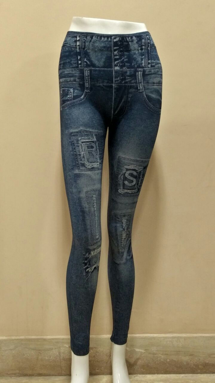 Thumbnail: PRINTED DENIM LEGGINGS