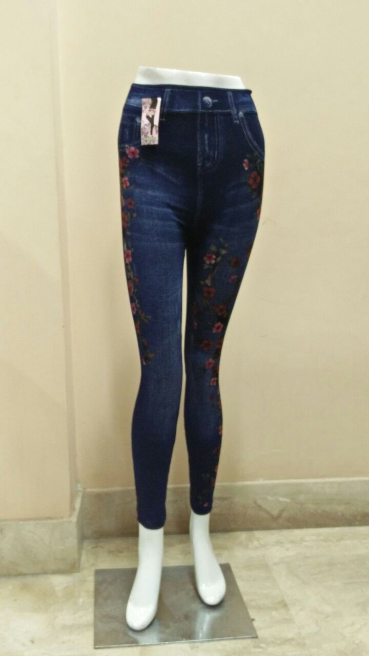Thumbnail: PRINTED DENIM LEGGINGS