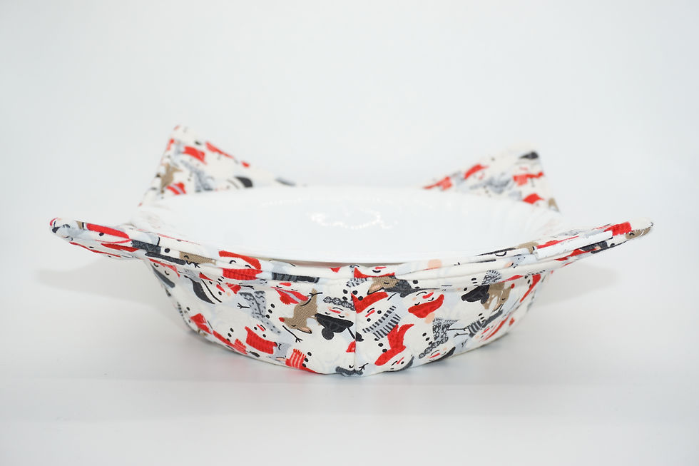 Happy Snowmen Bowl Cozy with bowl