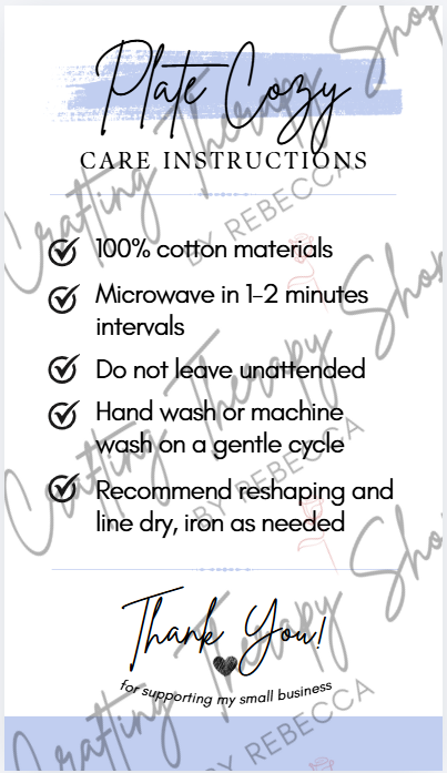 Thumbnail: Cozy Care Instructions Cards