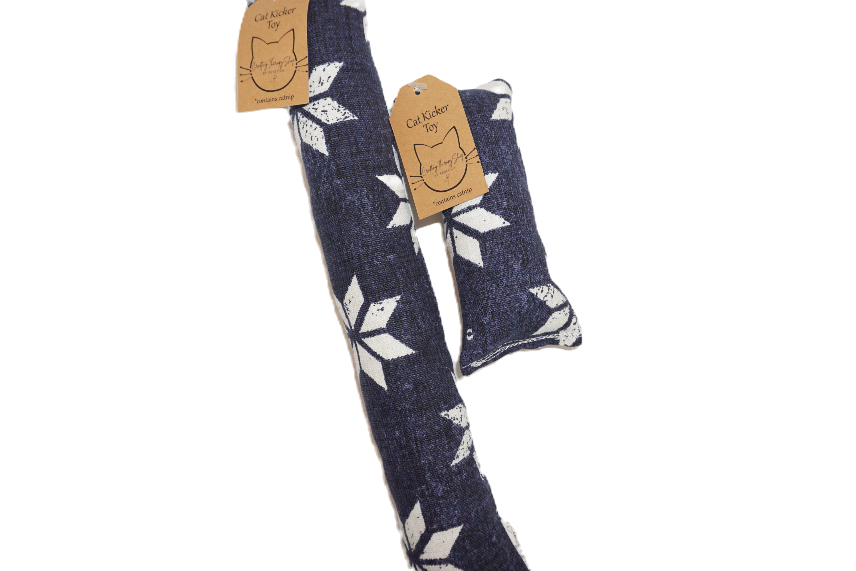 Navy Blue Snowflake Cat Kicker Toy