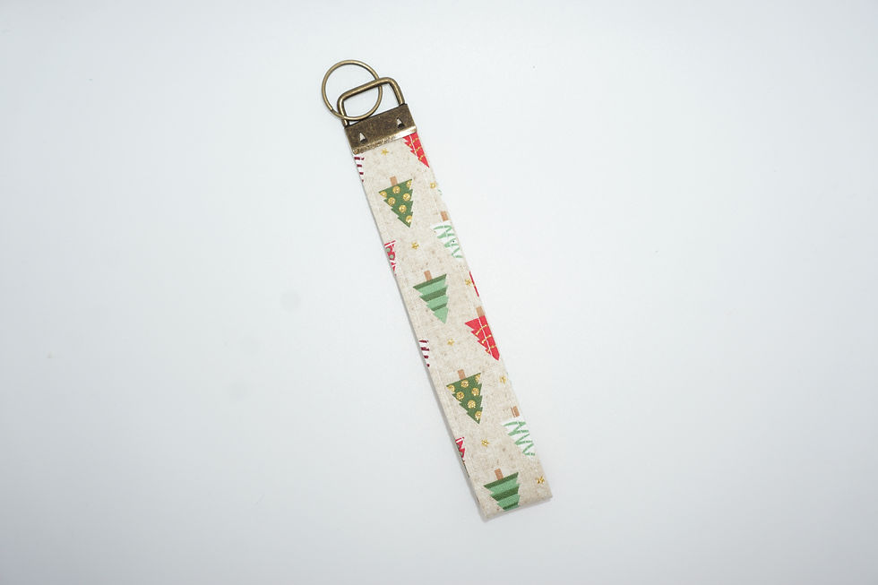 Thumbnail: Christmas Trees Wristlet Keychain