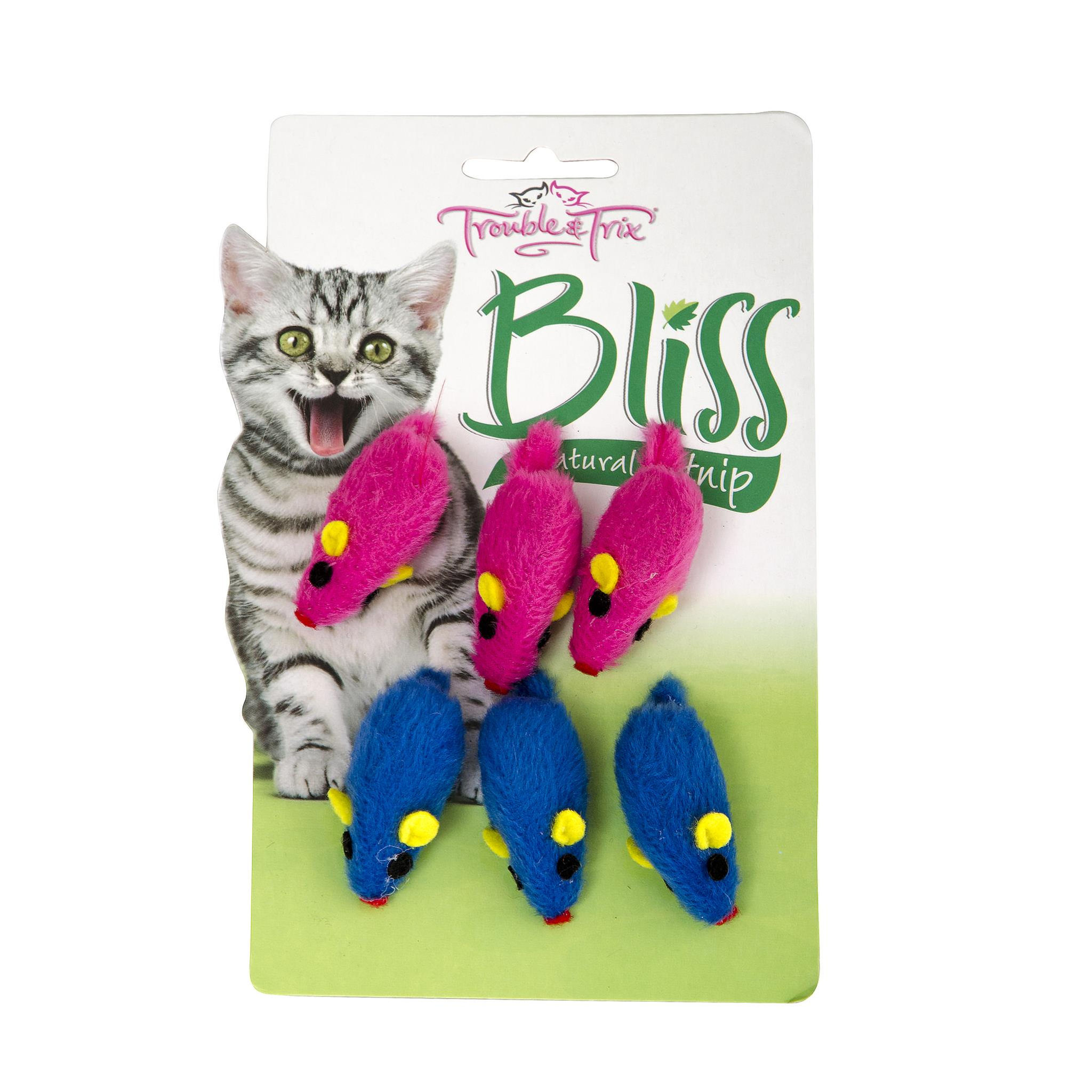 TROUBLE AND TRIX BLISS CATNIP MICE 6 PACK