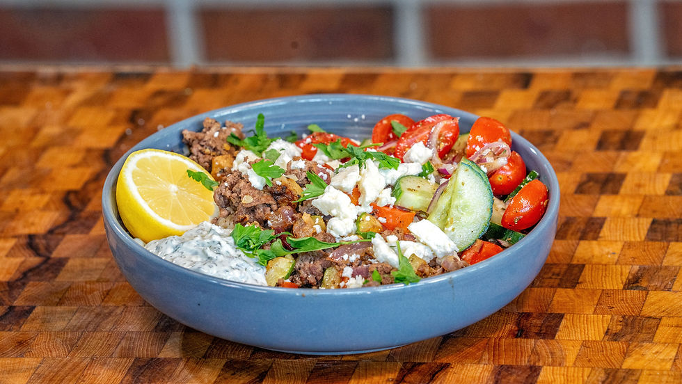 Healthy Greek Bowls Cooked on the Blackstone Griddle 