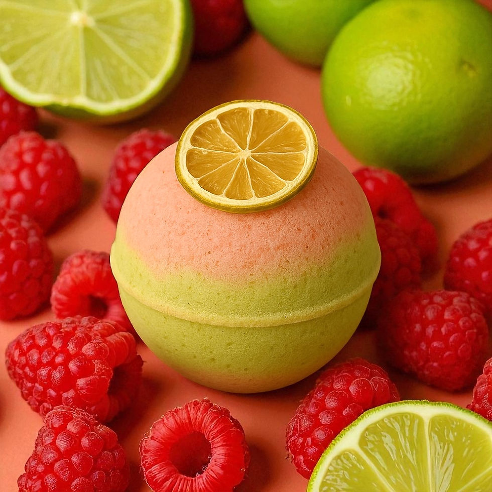 Miniaturbild: Limettenöl und Himberrkernöl - 100 % naturreine Badekugel