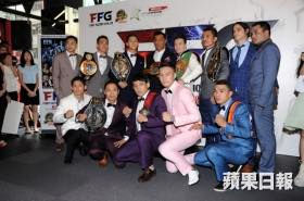 FFG武術教練群穿著不同顏色訂製西裝,在開幕禮合影展示專業形象