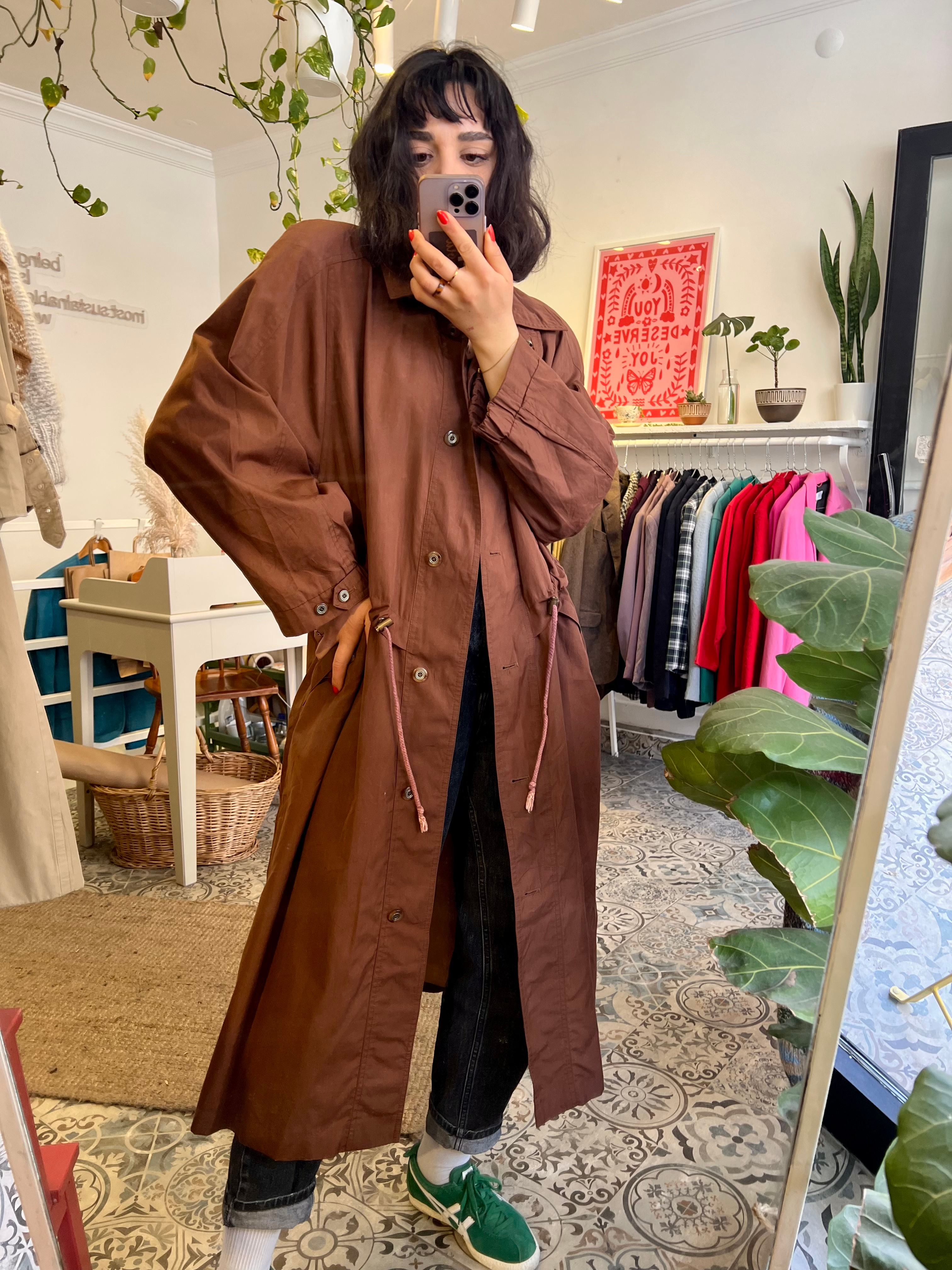 Ⓥ İTALYAN JEAN JACQUES BENSON 80’ler BEL BÜZGÜLÜ MAXI TRENÇKOT