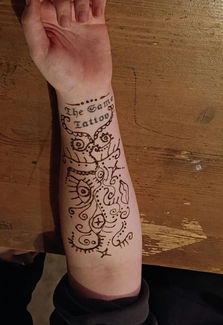 Eyes design on the arm, henna cone 2026