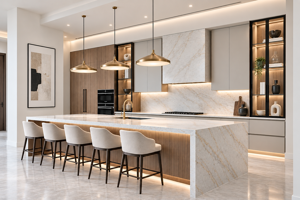 Contemporary Marble and Walnut Kitchen.png