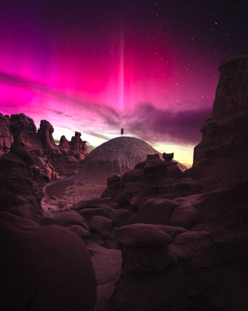 Northern lights goblin valley taken at utah workshop