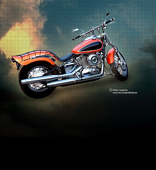Dramatic Red and Black Motorcycle Shot
