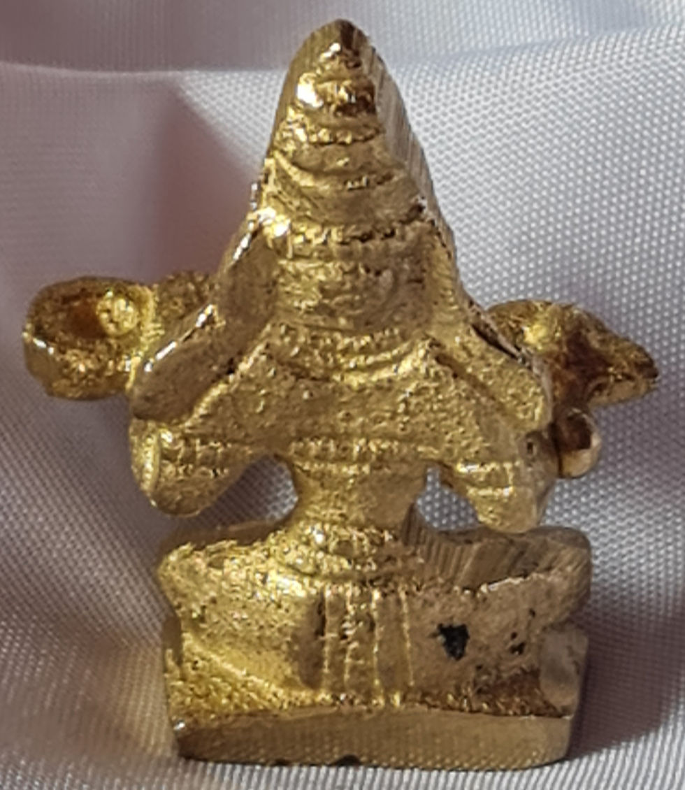 Thumbnail: Tiny Brass Annapurna statue / amulet 4 centimetres tall