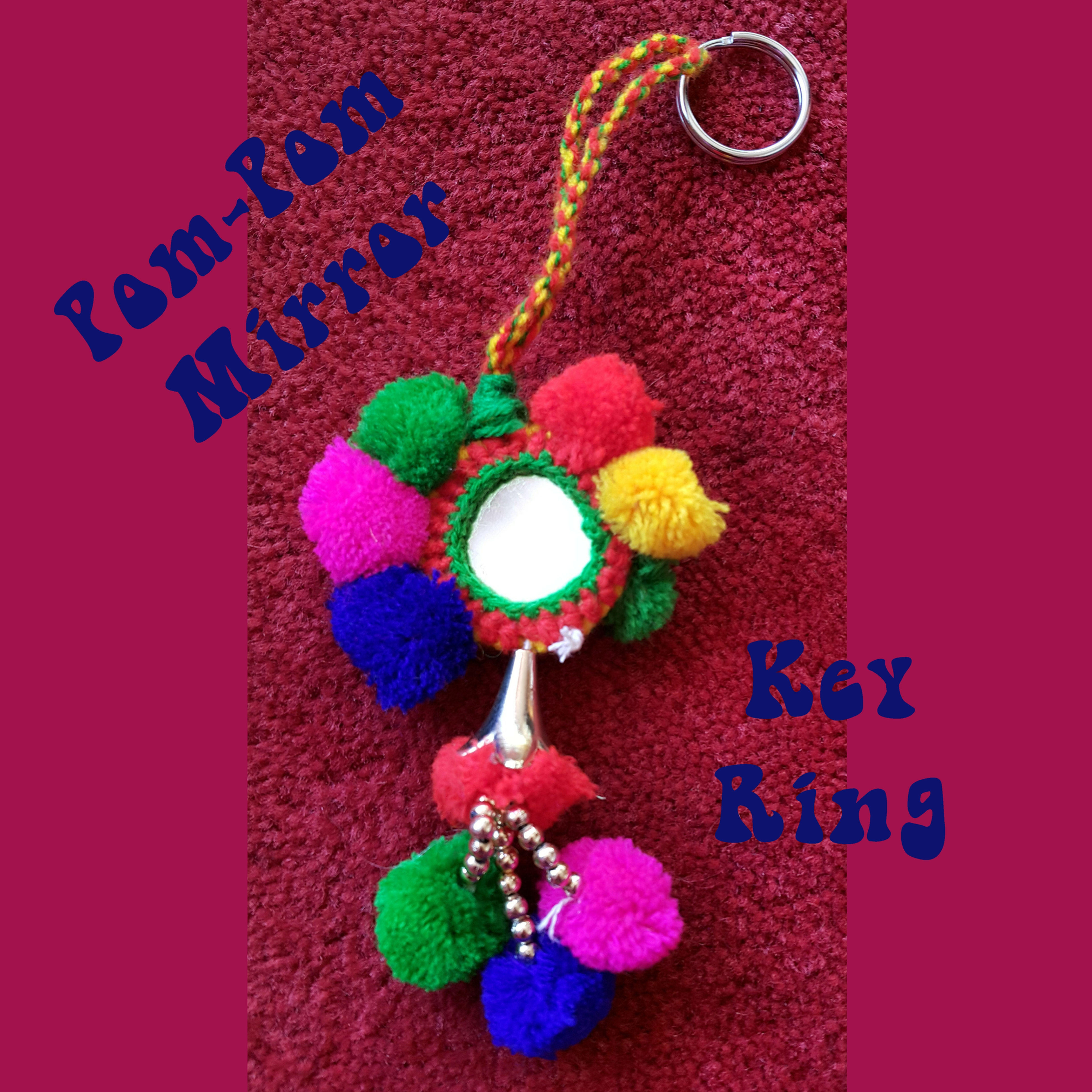 Pom Pom Key Bling-ring