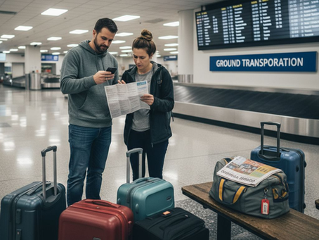 Travelers booking airport transfer at Orlando airport