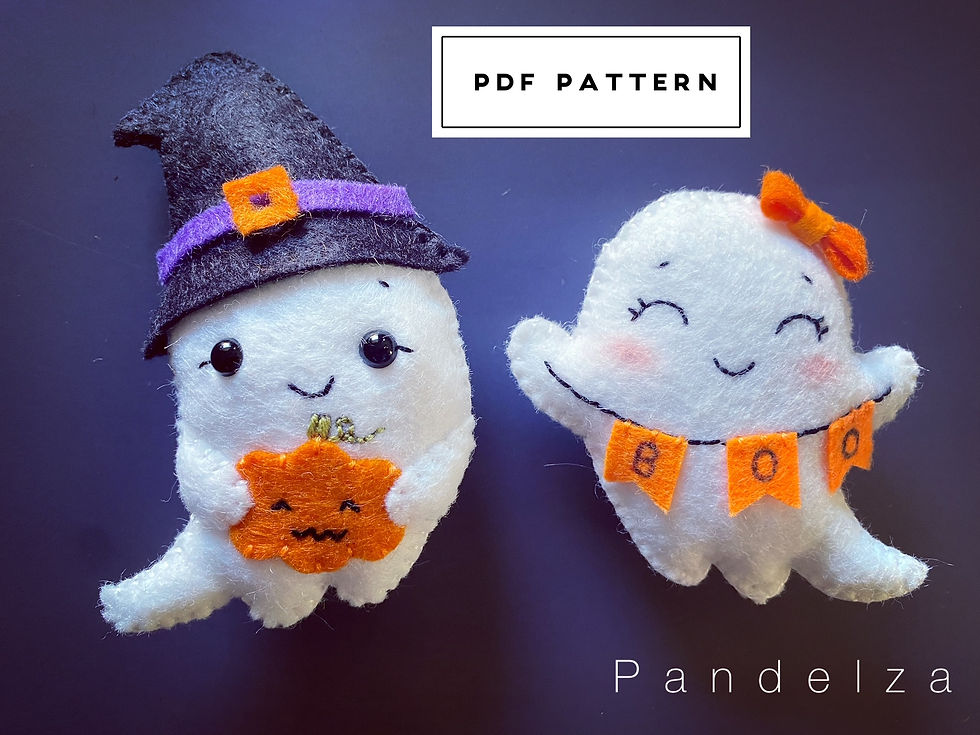 Thumbnail: Halloween set of 7 PDF Pattern. DIY felt Halloween softy stuffed toy/ ornament