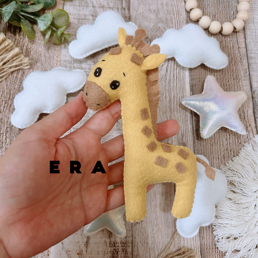 Thumbnail: PDF Pattern Giraffe, star, cloud. DIY felt toys, baby mobile, nursery.