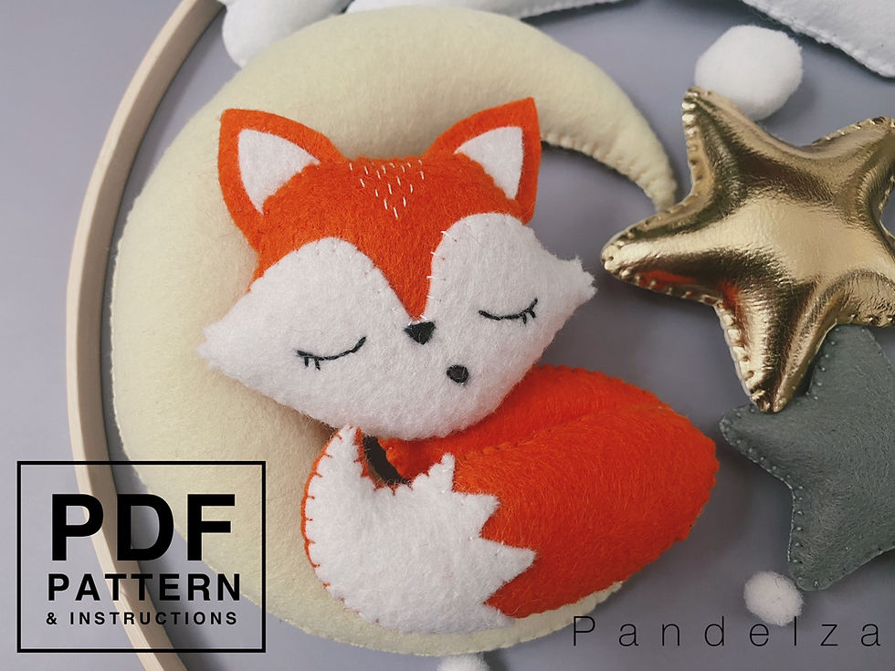 Thumbnail: Fox on the moon set PDF Pattern and instructions step by step. DIY toys.