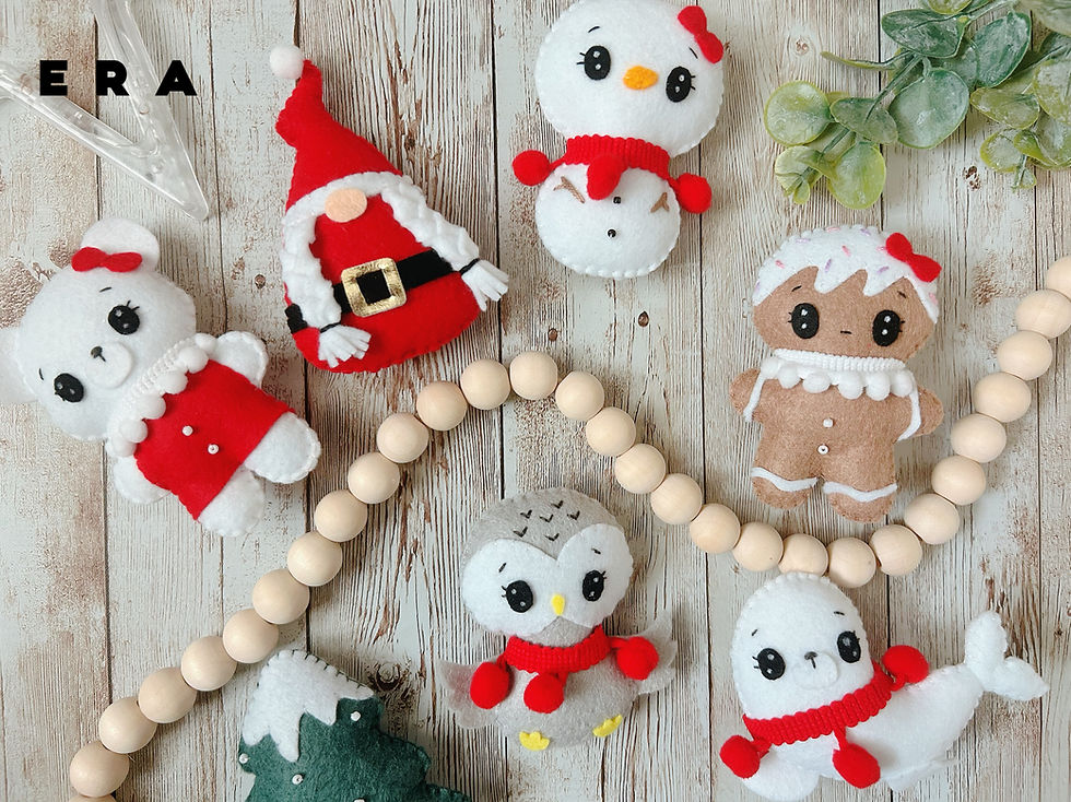 Thumbnail: Christmas set PDF Patterns. DIY felt hand sewing toys, ornaments...